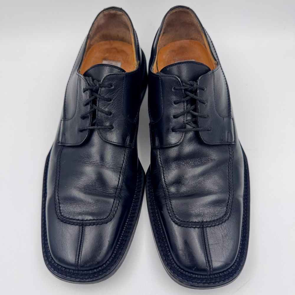 Mezlan Men's Black Leather Apron Toe Oxford:‎ Made in Spain Dress Shoes | 9.5